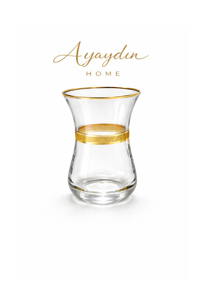 Paşabahçe Aida Krikle Altın Çay Bardağı 6’lı Set - Ayaydın Home