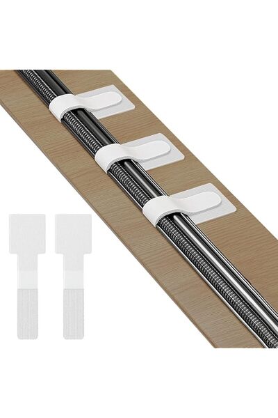 The Bros 60Pcs Hook and Loop Cable Ties, Sticky-Back Cable Straps, Cable Clip...