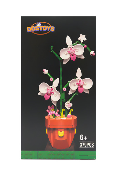 DOSTOYS مجموعة بناء الزهور من سلسلة فلورز، طقم صنع زهرة الأوركيد على شكل فراش...