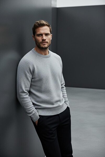 Sarar İnterview 0 Collared Woolen Gray Knitwear Sweater