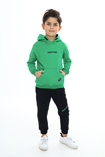 Toontoy طقم مكون من قطعتين للأولاد: سويت شيرت بطبعة وجيوب وقلنسوة، وبنطلون ري...