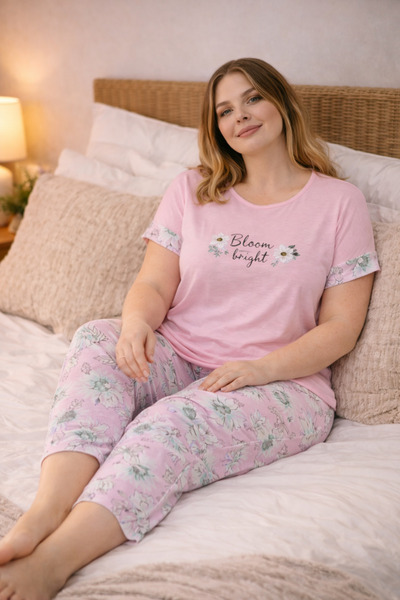 nisaNCa Women's Plus Size Capri Pajama Set – Soft Textured, Comfortable Loung...