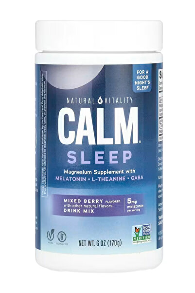 Natural Vitality Calm Sleep Melat. and Magnesium 6oz Powder - L-Theanine and ...