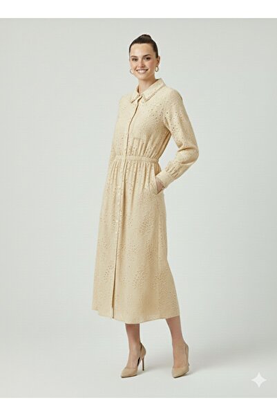 Kayra Bel Detaylı Maksi Elbise 23062