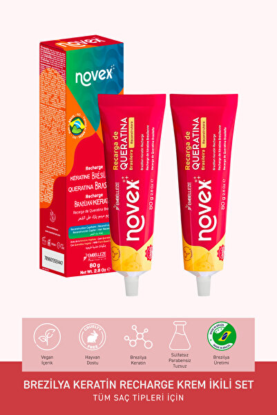 NOVEX Brezilya Keratin Yükleme Durulanmayan Krem 80g 2’li Set -