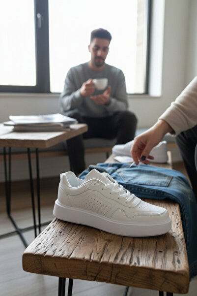 enoch حذاء رياضي كاجوال للرجال من إينوخ بفتحات دقيقة ونعل مسطح سميك