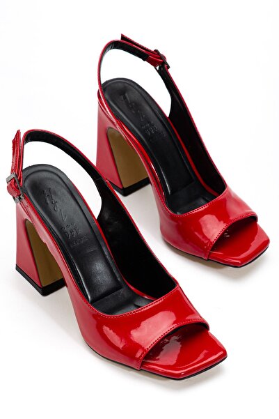 Hayalimdeki Ayakkabı Women's Red Patent Leather Special Design Classic Heeled...