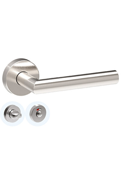 Alugriff Paslanmaz Çelik Yaylı Rozetli Kapı Kolu (WC) (RR81S53) (200 Çift)