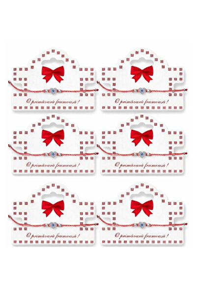 OEM Set of 6 Martisor Bracelets with Heart and Protective Eye