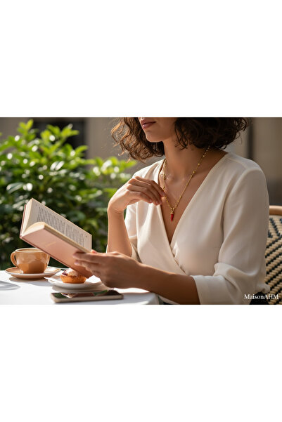 MaisonAHM Şans Pepper Figured Stainless Steel Gold Necklace