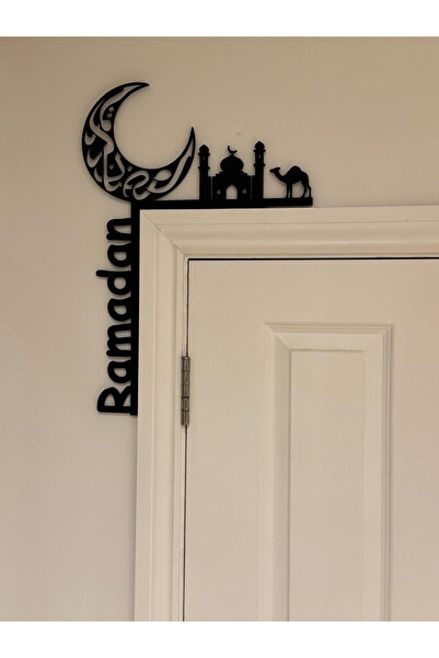 Saatistan Ramazan Dekoru Kapı Köşe Askısı, İslami Deve ve Cami Figürlü, Şık T...