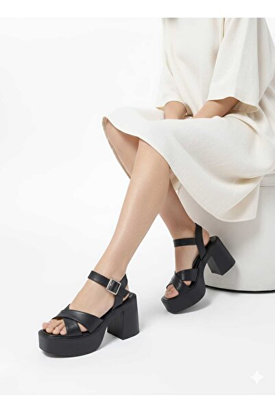 AYNSOHES35 High Side Buckle Cross-Strap Open Women's Sandals