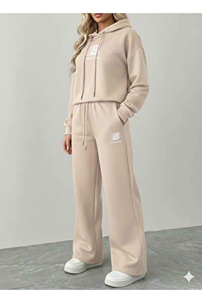 NİCE Mininal Women's Oversized Baggy Tracksuit Set |   Winter Thick 3 Thread ...