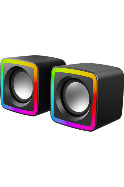 Wesdar CS116 Kablolu RGB Gaming PC ve Notebook Hoparlörü Siyah