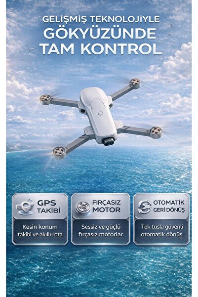 FaroxTech GPS Destekli Profesyonel Drone - Fırçasız Motorlu ve Çift Kameralı ...