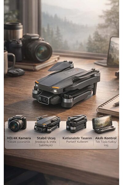 FaroxTech Akıllı Katlanır Drone - Wi-Fi FPV Canlı Görüntü Aktarımlı Başlangıç...