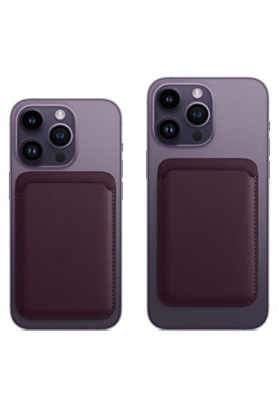 CaseHub Magsafe Cüzdan Mıknatıslı Deri Kartlık Tüm Telefon Modelleriyle Uyuml...
