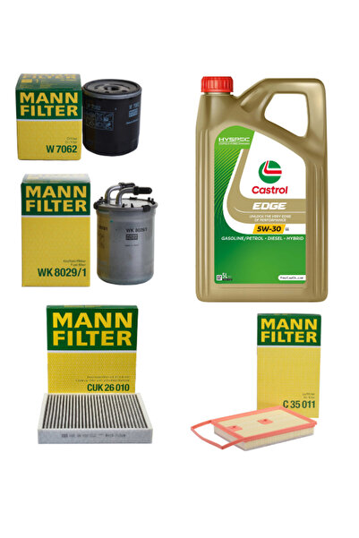 CASTROL Air + Pollen + Oil + Fuel Filters Revision Package VW Polo 1.4 TDI