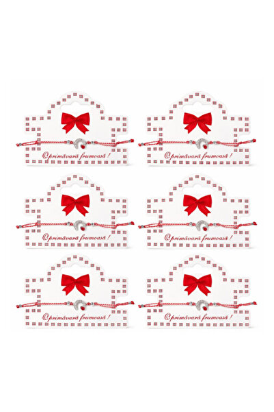 OEM Set of 6 Martisor Bracelets with Lucky Horseshoe and Crystals