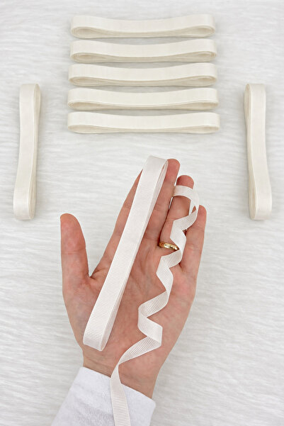 ZEYMERADE Off-White Grosgrain Ribbon 1 cm 10 Meters, Bundle Dowry Wedding Spe...