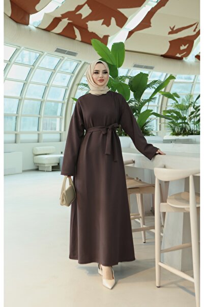 NİSUM MODA Belted Modal Dress with Pockets