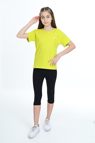 Toontoy Set 2 piese pentru fete: Tricou cu imprimeu și decolteu rotund și col...