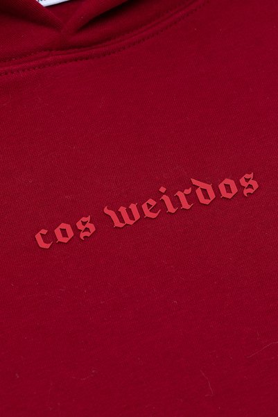 Cos Weirdos Burgundy Red Basic Oversized Hoodie Sweatshirt