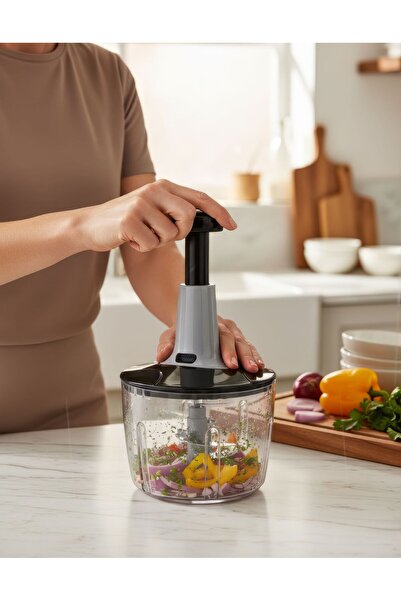 HOMEDEFNE El Rondosu Siyah Pratik El Robotu 1500ml Yeni Nesil Doğrayıcı, Büyü...