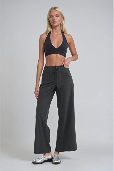 Lijuri Belt detailed basic wide leg pants 0126