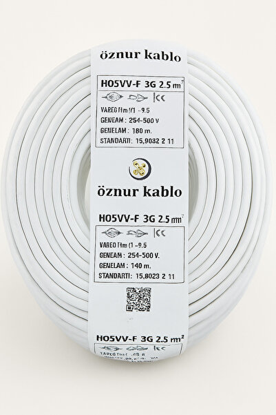 ÖZNUR 3x2.5 Ttr Kablo Ho5vv-f (1 Metre Fiyatidir)