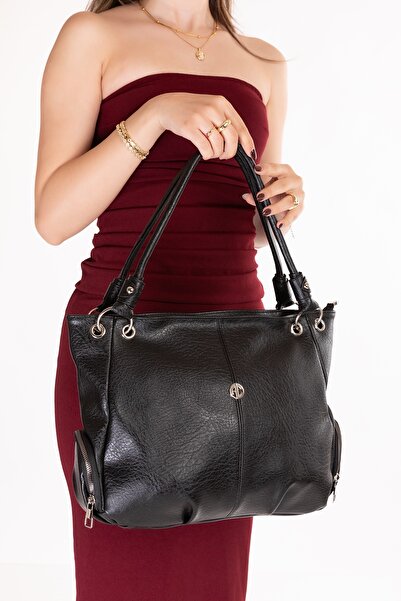 Gondol Жіноча сумка з двома відділеннями для рук і плечей. 6756 Чорна