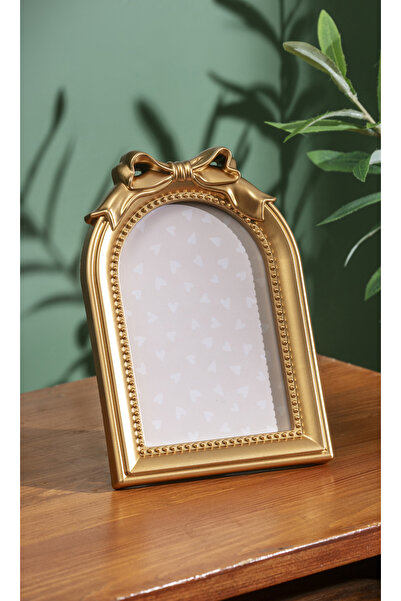 Eq deco Fiyonklu Gold Ribbon Dekoratif Fotoğraf Çerçevesi