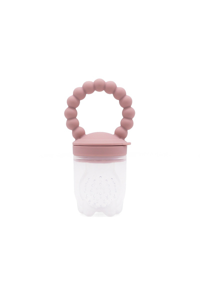 Zenva Suzetă pentru bebeluși cu fructe/legume și mâner din silicon, roz