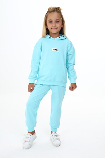Toontoy Girl's 2-Piece Set Printed Hooded Sweatshirt & Jogger Sweatpants with...