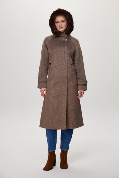 Zühre Fur Collar Button Detailed Mink Coat 13845