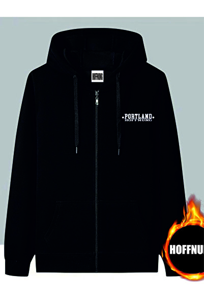 HOFFNUNG unisex Βαμβακερό oversize "PORTLAND HOFFNUNG" με στάμπα και κουκούλα...