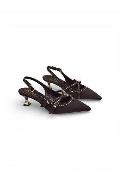 Subaşı YENİ SEZON KADIN STİLETTO GALVANİZ TOPUKLU 5 CM TROKLU AYAKKABI