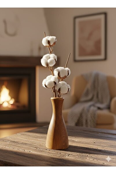Woodya Luna model İskandinav tarzı minimalist modern el işçiliği Ahşap vazo Ç...