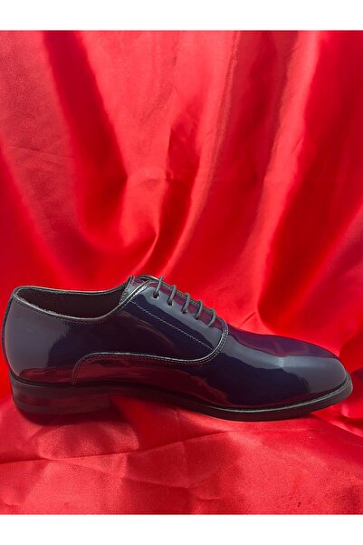 VEYİS USTA Men's Lace-Up Genuine Leather Patent Leather Suit Shoes