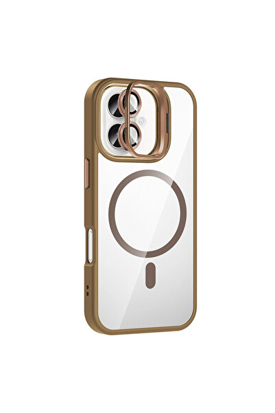 eco port غطاء جوكو آيفون 17 مع عدسة ريميم وحامل ماج سيف - بني