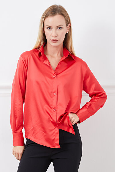 zenne Classic cuff shirt red