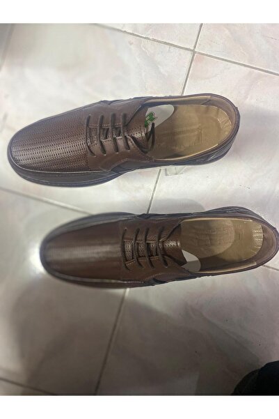 Aysun Ayakkabı Brown Inside and Out Genuine Leather Orthopedic Lace-Up Men's ...