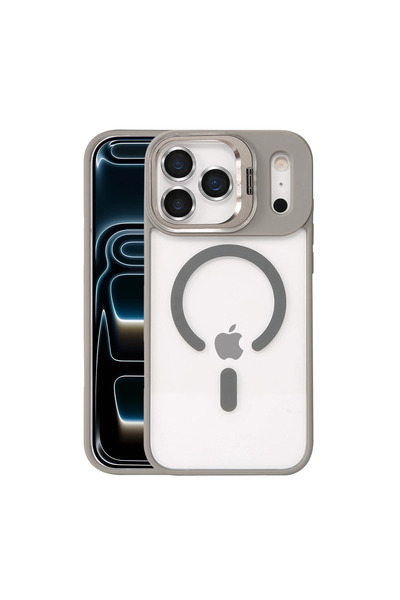 eco port غطاء جوكو آيفون 17 برو مع عدسة ريميم وحامل ماج سيف - رمادي تيتانيوم