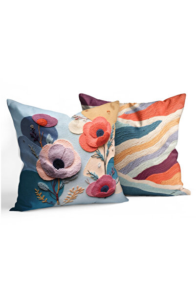 MUN HOME SET DE 2 HUSE CU MODEL FLORAL, IMPRIMATE DIGITAL, CU EFECT DE EMBROI...