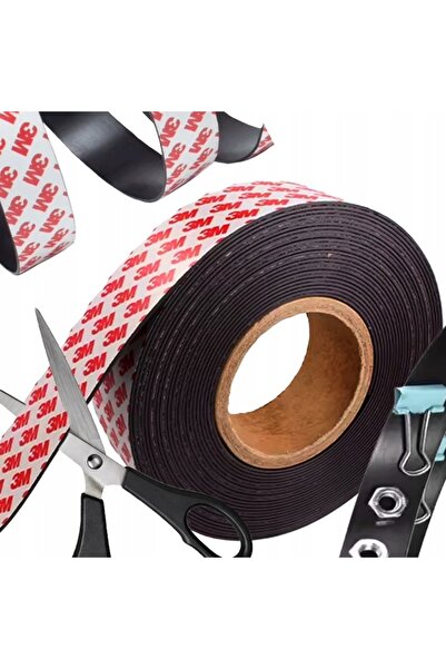 zola 3M self-adhesive magnetic tape, length 10 m, 30 x 1.5 mm, flexible, black