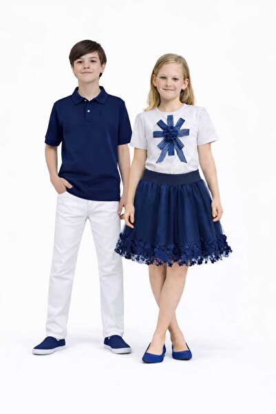 YSN 23 Nisan Erkek Kız Çocuk Gösteri Kıyafeti T-shirt Etek Pantolon Takım 2336