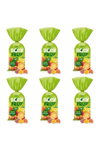 Roshen SET 6 BUCĂȚI - Jeleuri cu aromă de fructe mixte Citrus Delight, 200g/1...