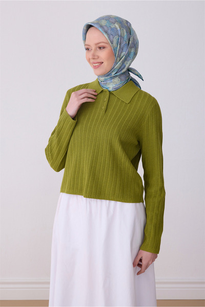 Belli Eșarfă albastră multicoloră cu model de obiecte, 100% mătase twill 4313-51