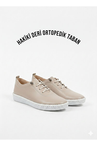Tamdabu Ayakkabı Γυναικεία Μπεζ Γνήσια Δερμάτινα Άνετα Ορθοπεδικά Παπούτσια Μ...