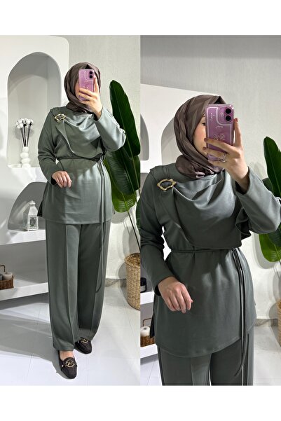 STİLSEN PELERİN YAKA PAMUKLU İKİLİ TAKIM